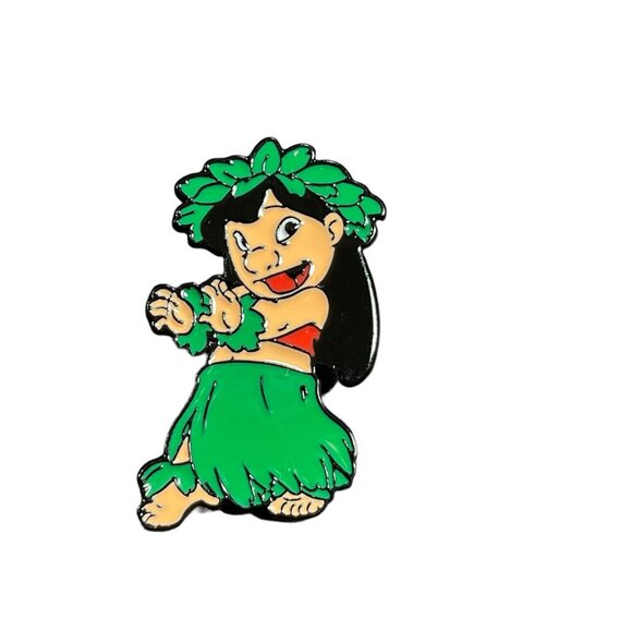 Lilo Hawaiian hula Lapel Pin Grass Skirt Wreath Brooch Badge Accessories Jewelry - Picture 1 of 9